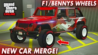 EASY F1BENNYS WHEELS ON ANY CAR IN GTA 5 ONLINE  CAR TO CAR MERGE GLITCH ALL CONSOLES [upl. by Yleik]