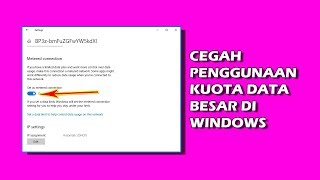 √ CARA MENGAKTIFKAN METERED CONNECTION WINDOWS [upl. by Notneb]