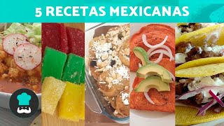 5 RECETAS MEXICANAS Tradicionales 🌮🇲🇽 ¡Fáciles y Deliciosas [upl. by Dutch]