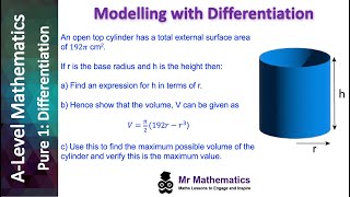 Modelling with Differentiaion  Mr Mathematics [upl. by Joung]