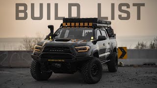 Tacoma Lifestyle 3rd Gen Full Rig Walk Around  Complete Build List [upl. by Nakeber]