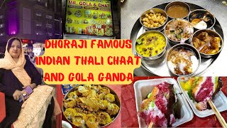 Dhoraji Karachi Food Street  Famous Indian Chaat Thali and Gola Ganda  Cooking Champion and Vlogs [upl. by Yasu]