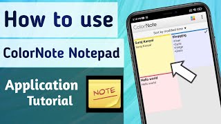 How to use ColorNote Notepad Notes To Do App [upl. by Airdnaed]