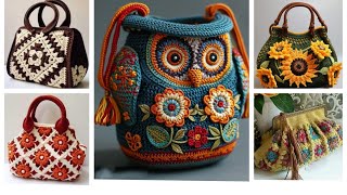 Fantastic Crochet Bags luxury bags with amazing designs amp flower embellishments crochetbags [upl. by Aerdnaxela]