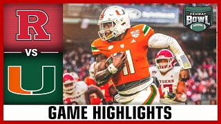 Rutgers vs Miami College Pinstripe Bowl Game Highlight  2023 ACC Football [upl. by Alyek424]