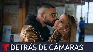 Jennifer Lopez y Maluma demuestran su complicidad en el detrás de cámaras de Marry Me  Telemundo [upl. by Adolphus]