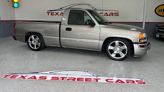 2003 GMC Sierra NBS single cab low miles IHC 56 drop 20” wheels Nittos SOLD [upl. by Grimaud]