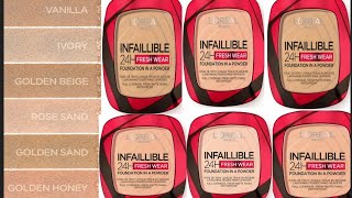 how to choose the perfect shade loreal infallible 24h fresh wear foundation in a powder shade guide [upl. by Nuoras]