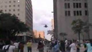 Houston Veterans Day  Helicopter Flyover Downtown [upl. by Schweiker]