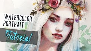 Watercolor Tutorial  How to paint a portrait [upl. by Carolee]