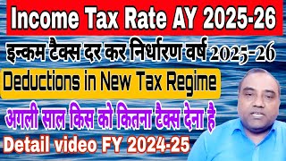 Income Tax Slab FY 202425 AY 202526 Income Tax Rate New Regime amp Old Regime [upl. by Jeffery272]