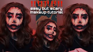 Easy Scary Halloween makeup look that will get you ALL THE COMPLIMENTS  step by step routine [upl. by Lyckman]