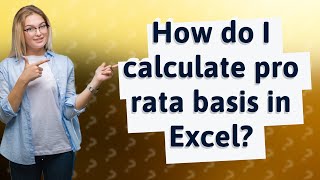 How do I calculate pro rata basis in Excel [upl. by Yniar]