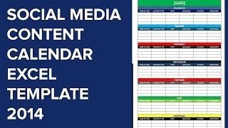 Social Media Calender Template Excel 2014  Editorial Planner for Social Media [upl. by Eilujna]