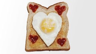 How to Make a Heart Fried Egg  Valentines Day Breakfast [upl. by Skrap251]