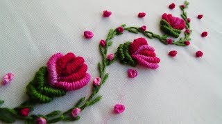 Hand Embroidery Brazilian Embroidery Flowers [upl. by Adnamma]