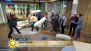 Se när Grotesco tar över studion  Nyhetsmorgon TV4 [upl. by Annael]