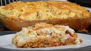 Red lentil Shepherds Pie with a Cauliflower Cheese Mash Crust [upl. by Anelad170]