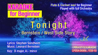 Tonight from West Side Story Karaoke for Beginner Played full Orchestra with Flute amp Clarinet lead [upl. by Yracaz181]