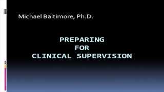 Preparing for Clinical Supervision [upl. by Filia]