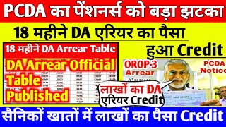 PCDA का पेंशनर्स को बड़ा झटका18 महीने DA एरियर का पैसा हुआ Credit orop latest update today [upl. by Colyer168]