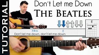 Cómo tocar Dont Let Me Down de The Beatles en Guitarra  MUY FÁCIL con tres acordes [upl. by Asusej]