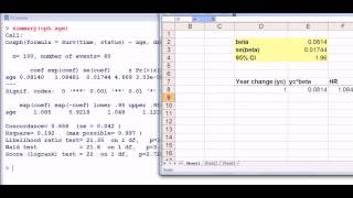 Biostatistics R Cox proportional hazard model Hosmer and Lemeshow Chapter 4 Section 43 [upl. by Colene]