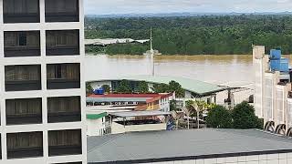 View from Premier hotel sibu Town square and rejang River [upl. by Sanson]