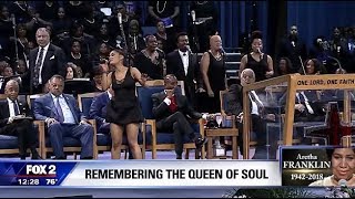 Ariana Grande Performs quotNatural Womanquot Aretha Franklin Memorial [upl. by Nigam]