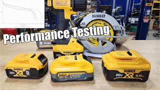 Power Curves For DEWALT PowerStack 5Ah Vs XR 5Ah Vs XR 6Ah [upl. by Corine703]