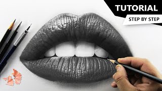 How to Draw Realistic LIPS  Tutorial for BEGINNERS [upl. by Attolrahc966]