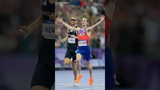 USA’s Cole Hocker stuns in 1500meter winning gold  Via AP [upl. by Nairot]