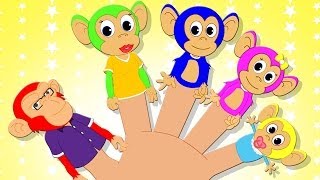 Monkey Finger Family for Babies  Nursery Rhymes for Children and Kids [upl. by Ecaidnac]