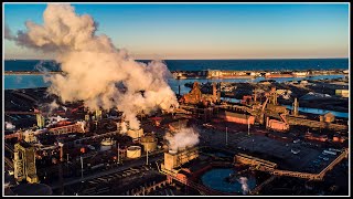 Drone Tours Steel City Hamilton Ont Steel Industry [upl. by Martita]