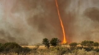 Tornado Engulfed by Fire Caught on Tape  Good Morning America  ABC News [upl. by Glenn]