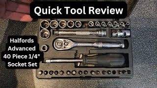 Quick Tool Review Halfords Advanced 40 Piece 14quot Socket Set [upl. by Cirdet217]