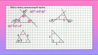 FIGURY na płaszczyźnie od podstaw obliczania miar kątów 1dla klasy szóstej [upl. by Ringler]