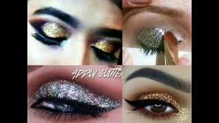 How to ApplyFixSet Glitters Loose GlitterDusty Glitter on eye tutorial [upl. by Borgeson666]