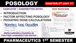 Posology in Pharmaceutics  Factor Affecting  Pediatric Dose calculation  Ch 4 U 1  Pharmaceutics [upl. by Ninnetta892]