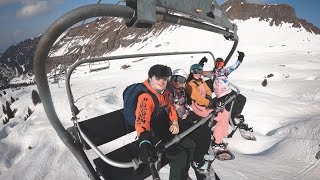 Spring heatwave snowboarding  Snowboarding Flaine 2022 [upl. by Bernard]