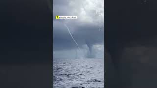 4 Waterspouts Off Mallorcas Coast Caught on Camera [upl. by Asiram]