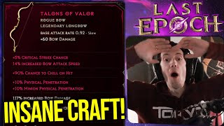 Last Epoch  Crafting a HUGE Legendary Falconer Bow [upl. by Anilrac213]