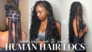 Faux locs using human hair  boho faux locs  easy method  save time [upl. by Hubert]