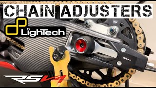 RSV4  Lightech Chain Adjusters  Install [upl. by Kcirdahs236]