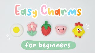 Easy Charms for Beginners  Air Dry Clay Tutorial [upl. by Hctim]