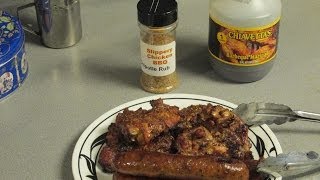 BBQ Grill smoked chicken amp Boudin sausage [upl. by Winograd]