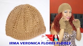 GORRO PARA DAMA TEJIDO A CROCHET Y GANCHILLO PASO A PASO [upl. by Caralie]