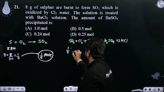 8 g of sulphur are burnt to form SO2 which is oxidized by Cl2 water The solution is treated wit [upl. by Keever]