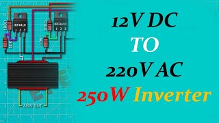 How To Make 250W Inverter Using SG3525 IC  12VDC TO 220VAC  ETElectricalTech [upl. by Yaffit870]