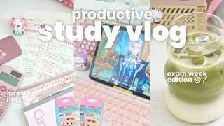 PRODUCTIVE STUDY VLOG 🗒️🌷 study for exam week 4am studying genshin anime popmart blind boxes [upl. by Eical224]